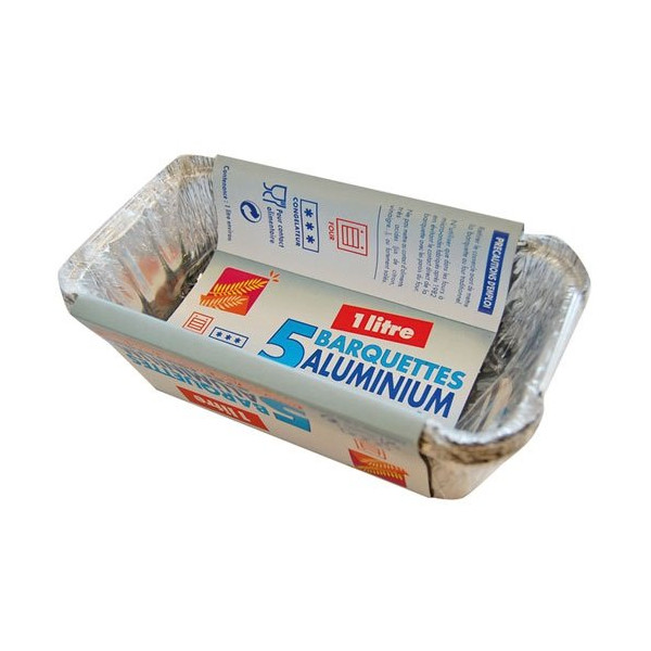 ELBE - Lot de 5 barquettes aluminium 1 litre - Elbe