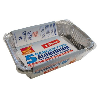 BARQUETTE ALU  2L + COUV.X5 ELBE (Vendu par 1)