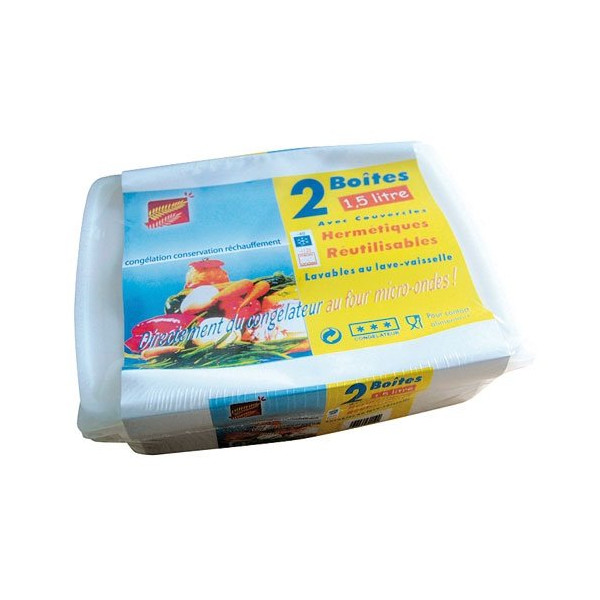 ELBE - Lot de 2 boites micro-onde 1.5 litre