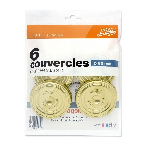 LE PARFAIT - Lot 6 couvercles 82 mm pour terrines - Familia Wiss