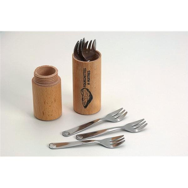 ROGER ORFEVRE - Lot de 6 fourchettes à huitre avec fourreau