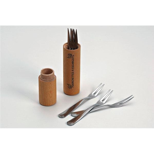 ROGER ORFEVRE - Lot de 6 fourchettes à escargot avec fourreau