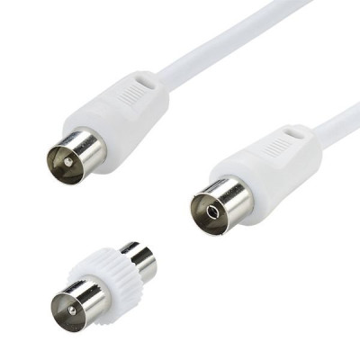 CORDON TV 5M 9.52MM MALE/FEM.+ADAPTAT (Vendu par 1)