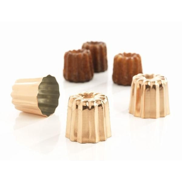 PATISSE - Lot de 3 moules à cannelés 5.5 cm en cuivre