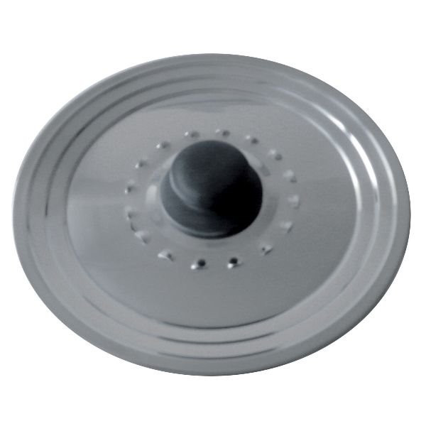 BAUMALU - Couvercle inox avec trou vapeur - Diamètre 28/32 cm