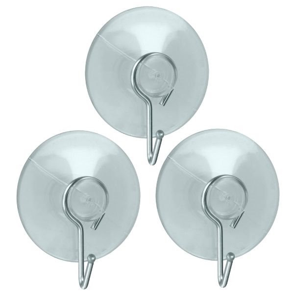 METALTEX - Lot de 3 crochets à ventouse