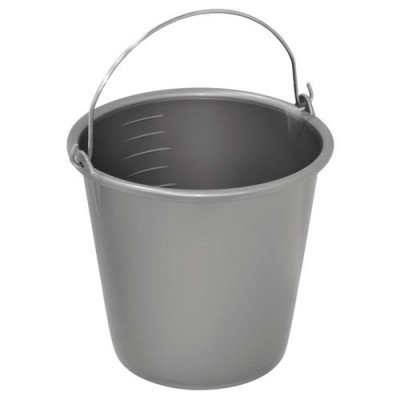 SEAU MENAGE 12L ANSE METAL SILVER (Vendu par 1)