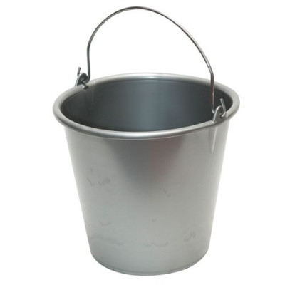 SEAU MENAGE 10L ANSE METAL SILVER (Vendu par 1)