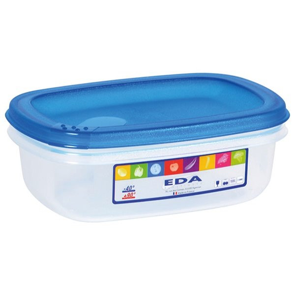 EDA - Boîte rectangle 0,5 L naturel couvercle turquoise