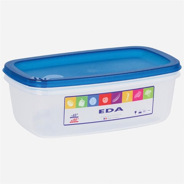 EDA - Boîte rectangle 1,5 L naturel couvercle turquoise