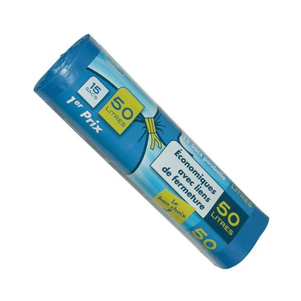 ELBE - Sac poubelle - 50 L - 14 microns - x15