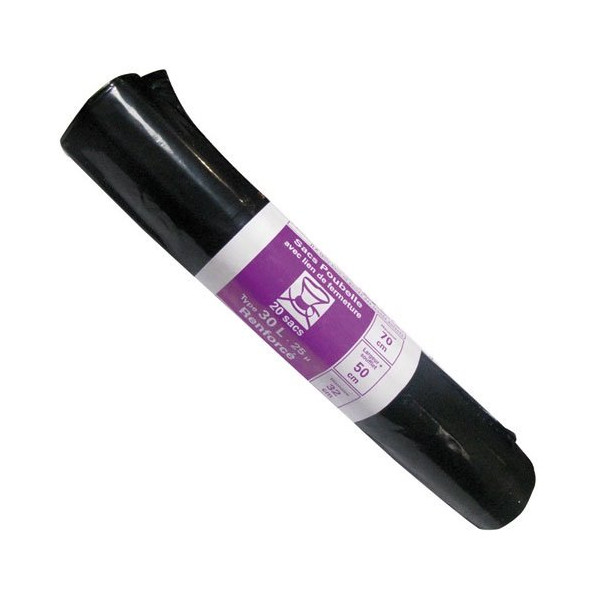 SPHERE - Lot de 20 Sacs Poubelle 30 L renforcés 25 microns Noirs - Expert