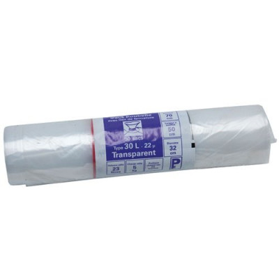 SAC POUBELLE TRANSP.30LX50 22MPXTA3022 (Vendu par 1)
