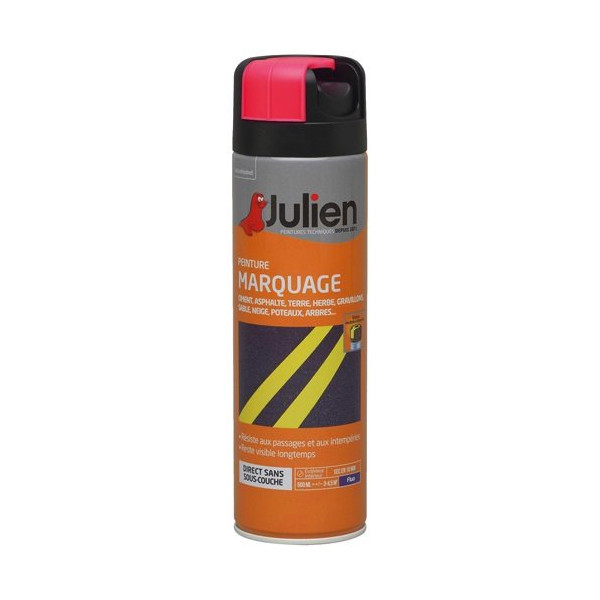 JULIEN - Bombe peinture marquage - 500 mL - rouge fluo