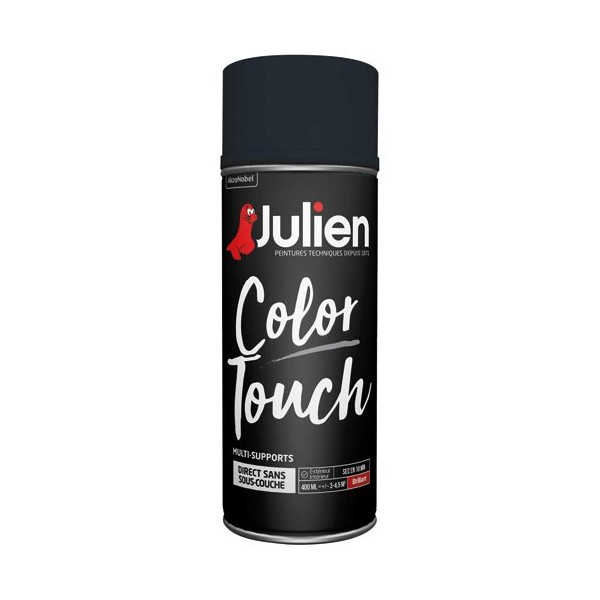JULIEN - Bombe peinture noir brillant - 400 mL