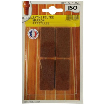 PATIN FEUTRE ADH.25X45 MARRON X4  SC (Vendu par 1)