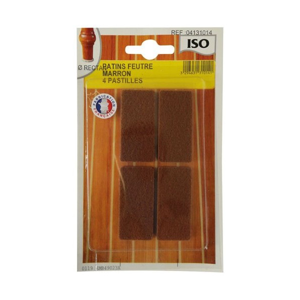 ISO - Patin feutre adhésif 25x45 marron x4 sc