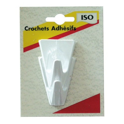 CROCHET ADH.TRIANGUL.BLANC     BL2 (Vendu par 1)