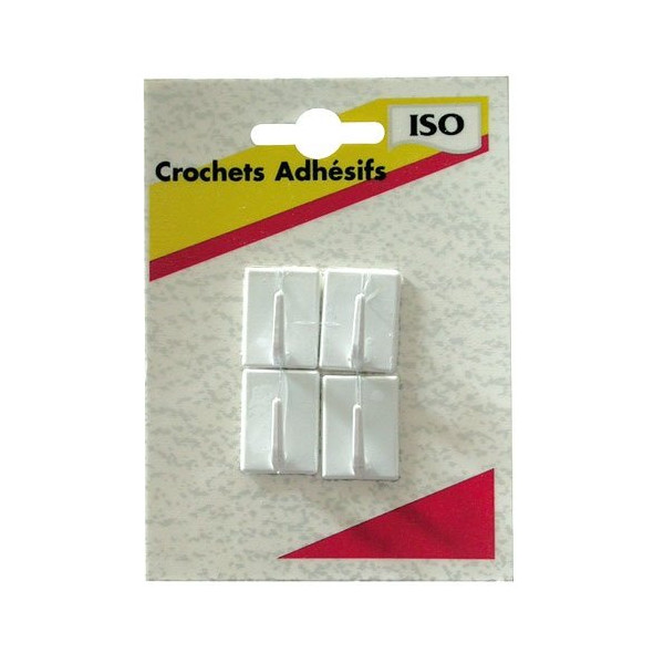ISO - Crochet adhésif mini  x4 blanc 535201