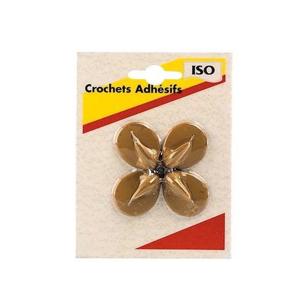 ISO - Crochet adhésif ovale céramique mini crème bl4