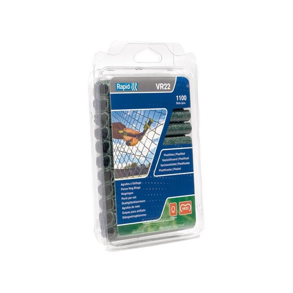 RAPID - Agrafe grillage vr22 plastifiée boite de 1100