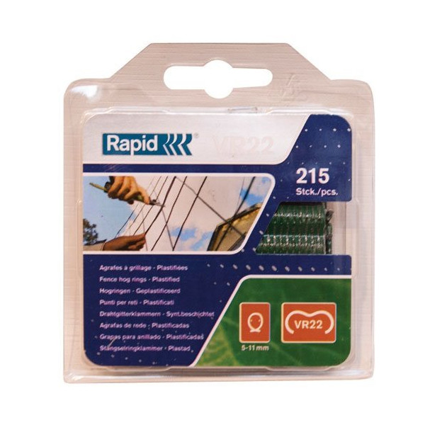 RAPID - Agrafe grillage vr22 plastifiée boite de 215