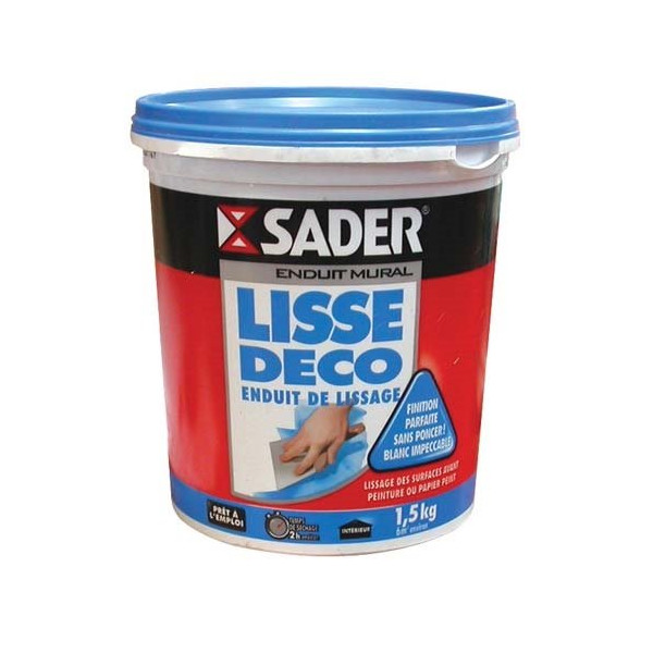 SADER - Enduit de lissage mural déco - 1,5 Kg