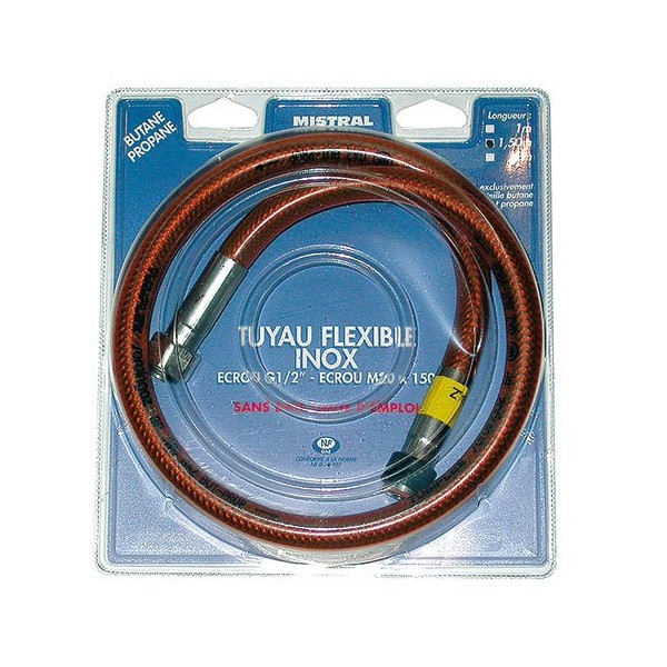 MISTRAL GAZ - Tuyau gaz butane et propane - flexible - inox - 2 m