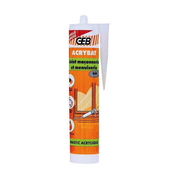 GEB - Mastic acrybat B cartouche 310ml gris Geb