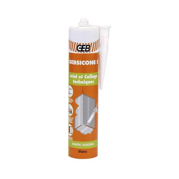 GEB - Mastic Gebsicone S silicone cartouche 310ml blanc