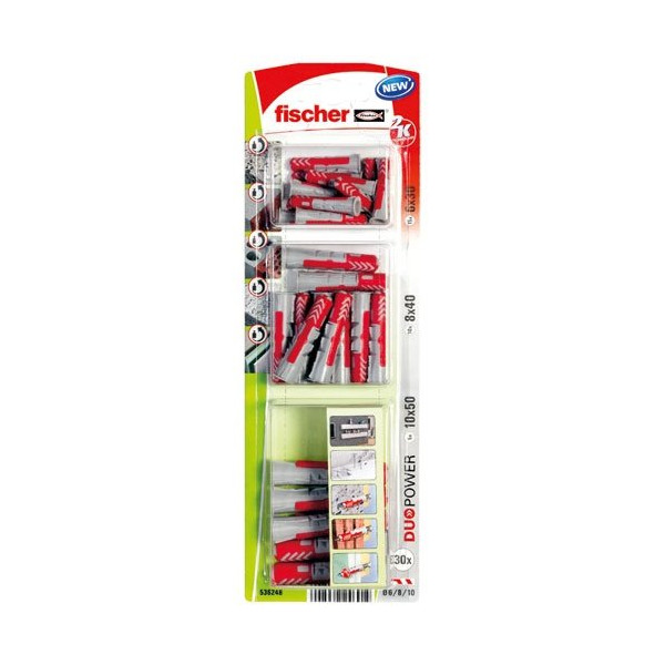 FISCHER - Cheville Duopower blister    15(6x30) 10 ( 8x40) 5 (10X50)