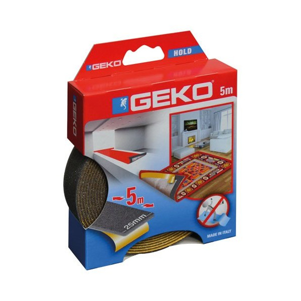 GEKO - Adhésif antiglisse 25mmx5m pour tapis