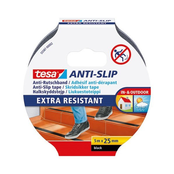 TESA - Ruban antidérapant sécuriser noir 5mx25mm
