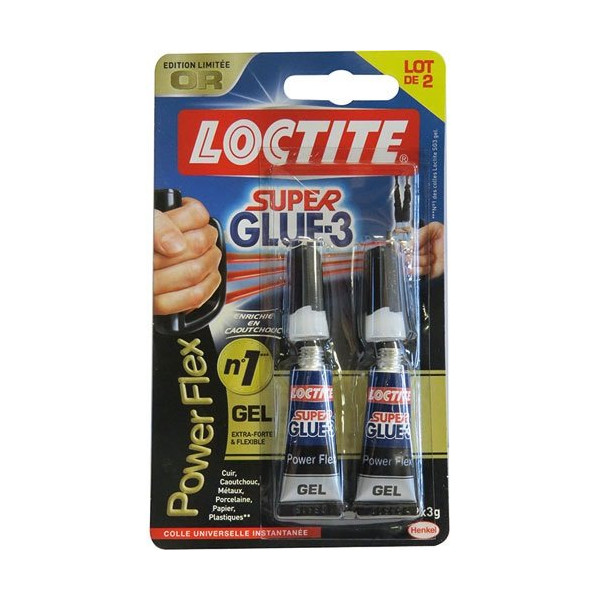 LOCTITE - LOCTITE Colles Cyanoacrylates SUPERGLUE-3 Power Gel Tube 3g Lot de 2 Bliste