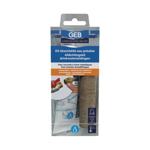 GEB - Kit étanche eau potable pâte + filasse