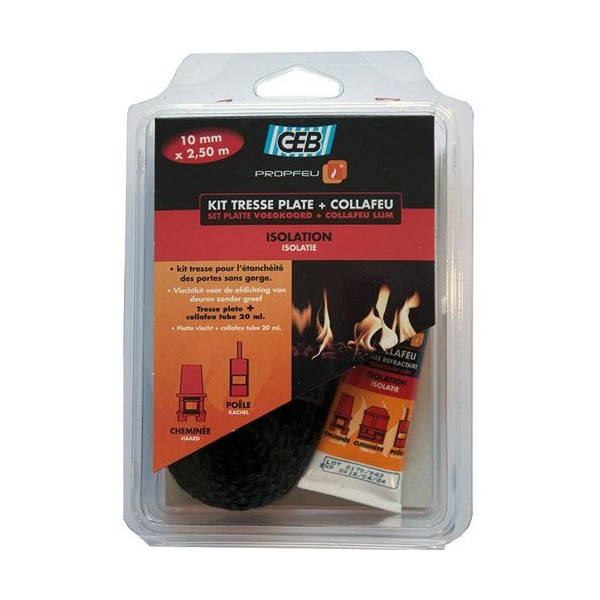 GEB - Tresse fibre verre plate kit 10mmx2.5m tube collafeu Propfeu