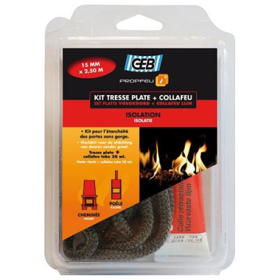 TRESSE FIBRE VERRE PLATE 15MMX2.5M KIT (Vendu par 1)