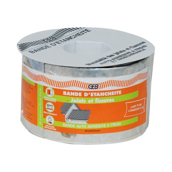 GEB - Bande d'étanchéité joints et fissures couleur alu 10mx75mm