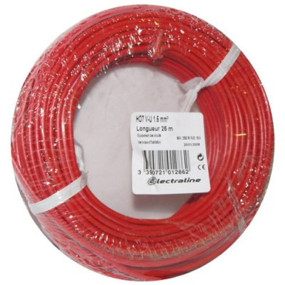 CABLE H07VU 1X1.5 25M ROUGE  COURONNE