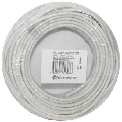 CABLE H03VVH2F 2X0.75 10M BLANCCOURONN