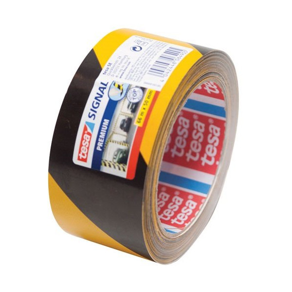 TESA - Sécuriser ruban adhésif de signalisation noir/jaune 66mx50mm