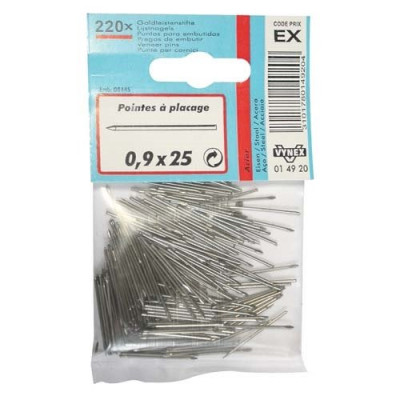 POINTE PLACAGE ACIER 25X0.9 220P SC (Vendu par 1)
