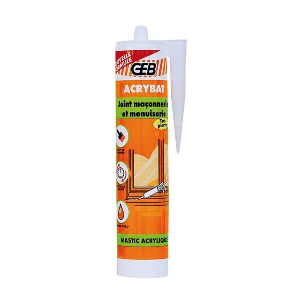 GEB - Mastic acrybat B cartouche 310ml pierre Geb