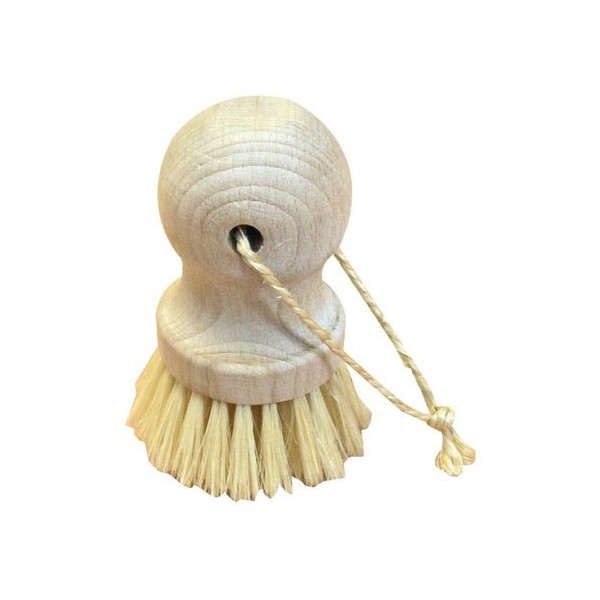 DOMERGUE - Brosse à légumes boule bois brut tampico + ficelle sisal