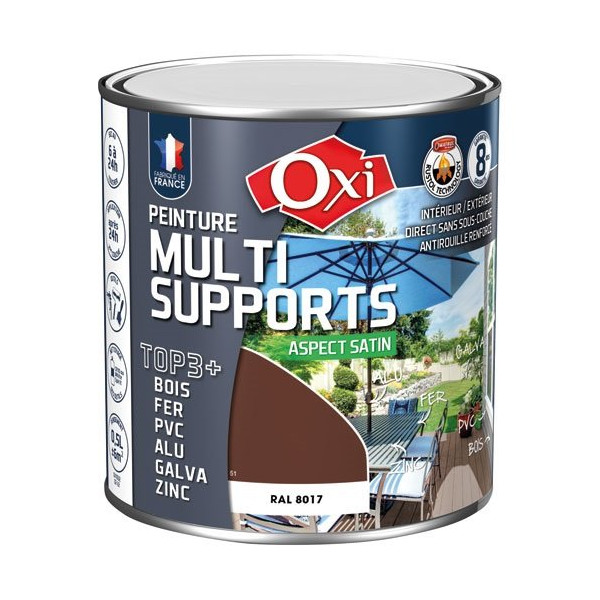 OXI - PEINT.TOP 3 BOIS FER PVC 500ML BRUN