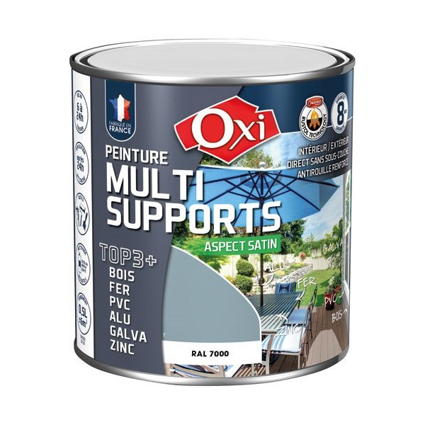 OXI - PEINT.TOP 3 BOIS FER PVC 500ML GRIS FONCE