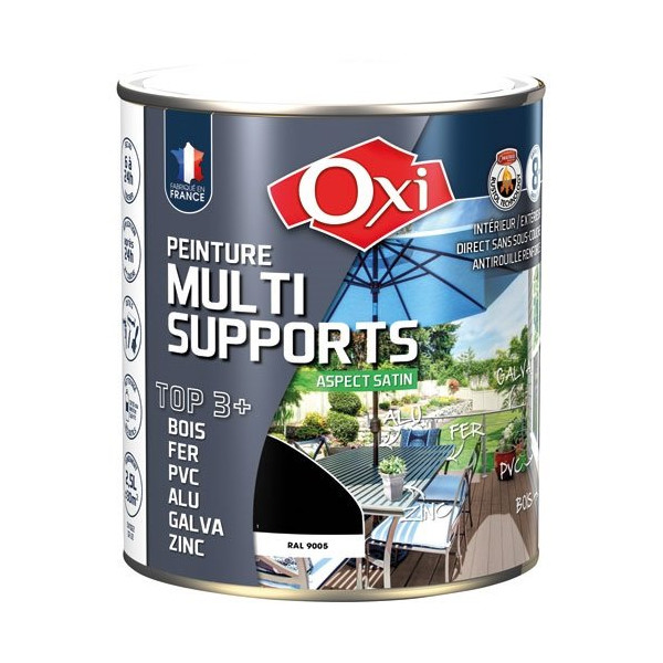 OXI - PEINT.TOP 3 BOIS FER PVC 2.5L NOIR