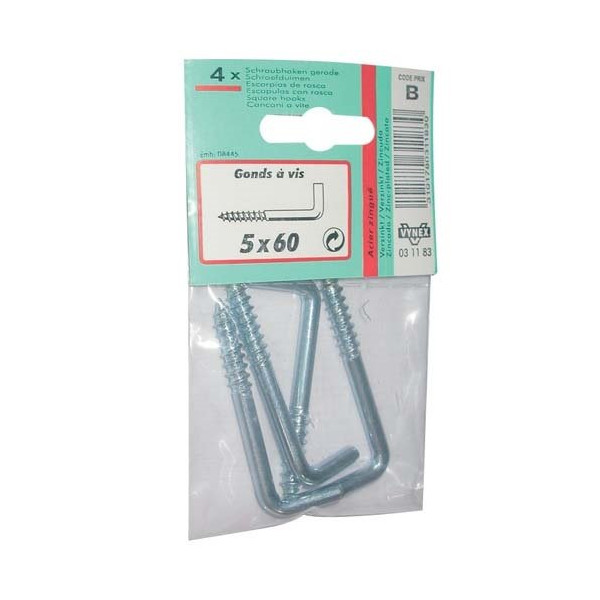 VYNEX - Gond à vis zingué 3.5x40 sc
