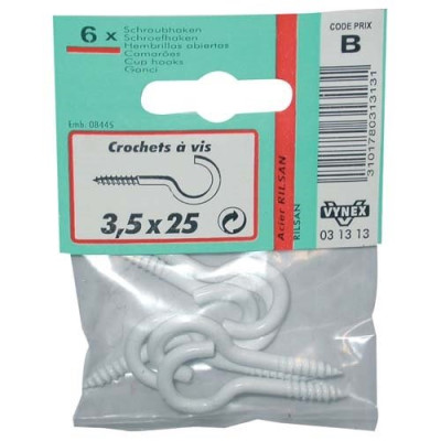 CROCHET BLANC 2.5X10       SC15 (Vendu par 1)