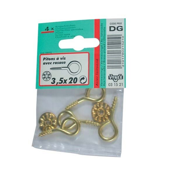 VYNEX - Piton à vis laitonné 4x30 sc